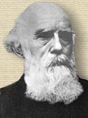 Photo of Nathaniel Egleston, in old age with long white beard, head and shoulders, facing right.